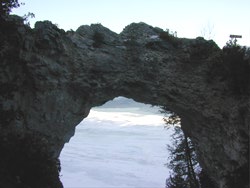 arch rock mackinac island panorama