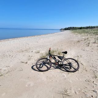 51 beautiful miles (80km) from Harbor Springs to Mackinaw City in 4 hours with a few stops for a cappuccino and a swim. #zoodemack